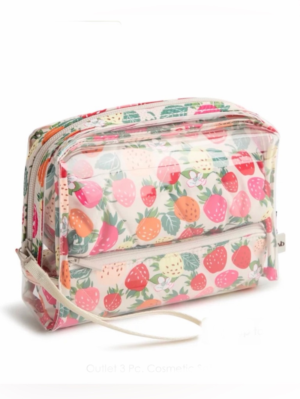Vera Bradley 3 Pc. Cosmetic Set in Bushels Of Berries Pumice Stone NWT